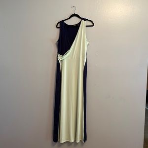 Du Jour maxi dress aqua and navy